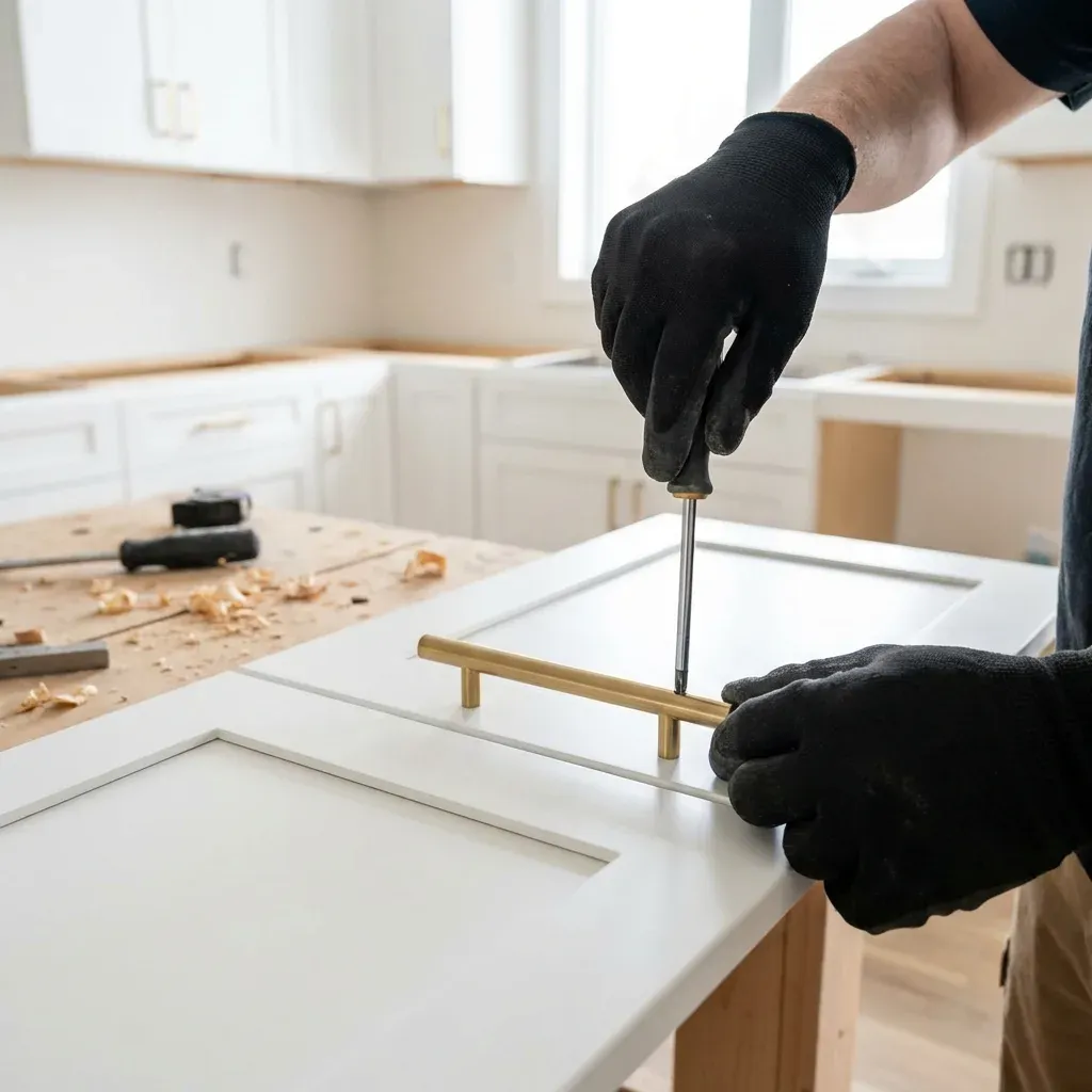 Acoustic Ceiling Installation process close-up